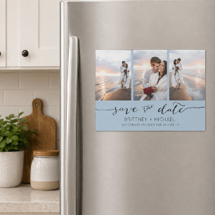 Lichtblauw drie foto save the date