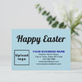 Lichtblauw Easter Business Flat Wenskaart Kaart (Staand voorkant)