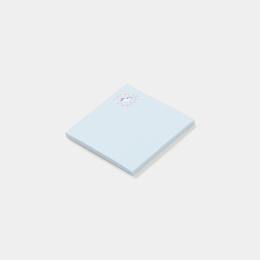 Lichtblauw Eenhoorn Hoek Delight Post-it® Notes (Schuin)