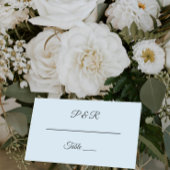 Lichtblauw Eenvoudig gestileerd script bruiloft Plaatskaartje