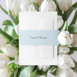 Lichtblauw Eenvoudig gestileerde naam bruiloft Uitnodigingen Wikkel