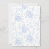Lichtblauw Elegant Bloemen Huwelijk Kaart (Achterkant)