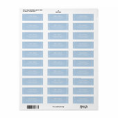 Lichtblauw Eligante Trouw Persoonlijk Etiket (Full Sheet)