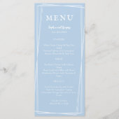 Lichtblauw Ellegant Bruiloft Stijl Aanpasbaar Menu (Voorkant)