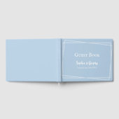 Lichtblauw Ellegant Wit Script Trouwboek Gastenboek (Volledig)