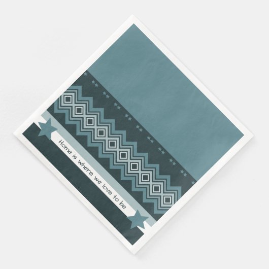 Lichtblauw en Blauwgroen Servet (Hoek)