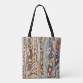 Lichtblauw en bruin bos Canvas tas (Achterkant)