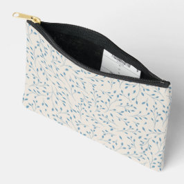 Lichtblauw en Crème Kleurige Delicate Botanische W Etui