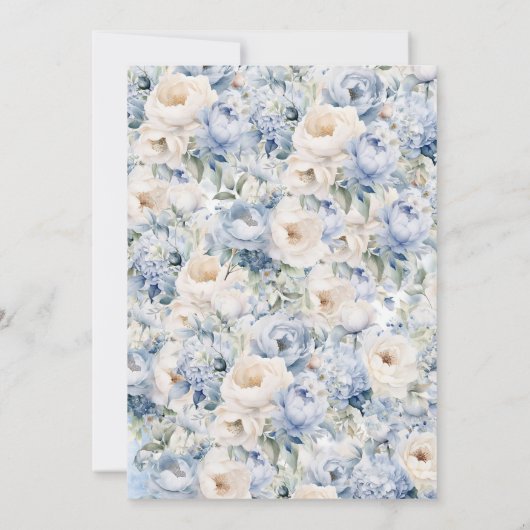 Lichtblauw en crèmekleurige Rozen. Kaart (Achterkant)