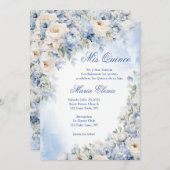 Lichtblauw en crèmekleurige Rozen. Kaart (Voorkant / Achterkant)