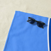 Lichtblauw en donkerblauw + aangepaste naam strandlaken (In situ)