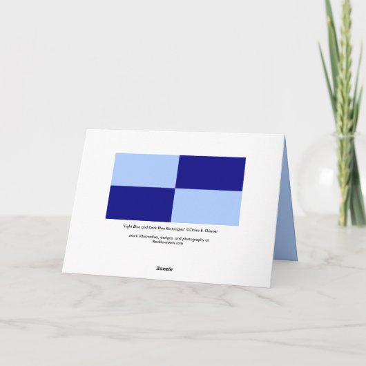 Lichtblauw en donkerblauwe rechthoeken bedankkaart (Achterkant)