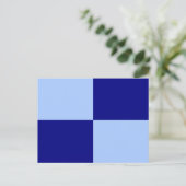 Lichtblauw en donkerblauwe rechthoeken briefkaart (Staand voorkant)