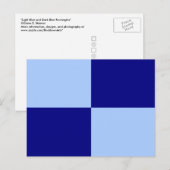 Lichtblauw en donkerblauwe rechthoeken briefkaart (Voorkant / Achterkant)