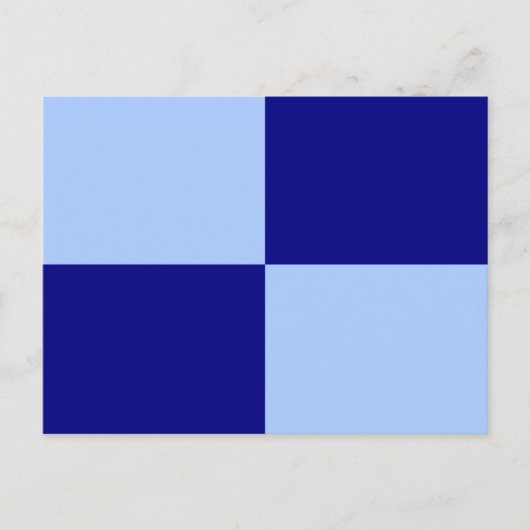 Lichtblauw en donkerblauwe rechthoeken briefkaart (Voorkant)