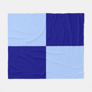 Lichtblauw en donkerblauwe rechthoeken fleece deken
