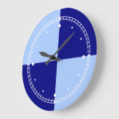 Lichtblauw en donkerblauwe rechthoeken grote klok (Hoek)