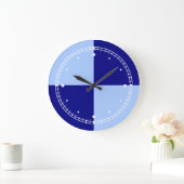 Lichtblauw en donkerblauwe rechthoeken grote klok (Huis)