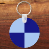 Lichtblauw en donkerblauwe rechthoeken sleutelhanger (Voorkant)
