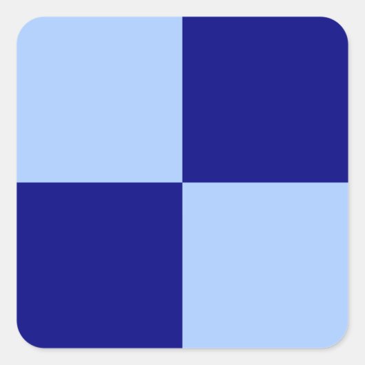Lichtblauw en donkerblauwe rechthoeken vierkante sticker (Voorkant)