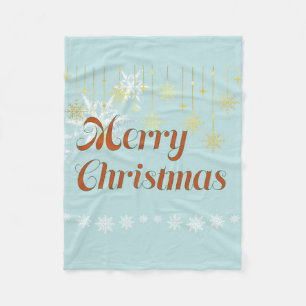 Lichtblauw en goud Kerstmis Fleece Deken