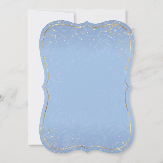 Lichtblauw en goud Prinses Quinceanera Verjaardag Kaart (Achterkant)