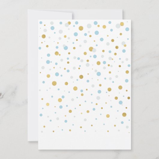 Lichtblauw en gouden ballonnen Vijfde verjaardag Kaart (Achterkant)