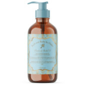 Lichtblauw en gouden folie demask cosmetica label