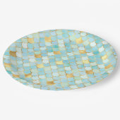 Lichtblauw en gouden Zeemeerminnen Papieren Bordje (Gekanteld)