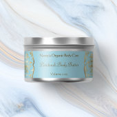 Lichtblauw en goudkleurig folie demask cosmetica l etiket