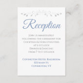 Lichtblauw en Grijs Elegante Huwelijksreceptie Informatiekaartje (Voorkant)