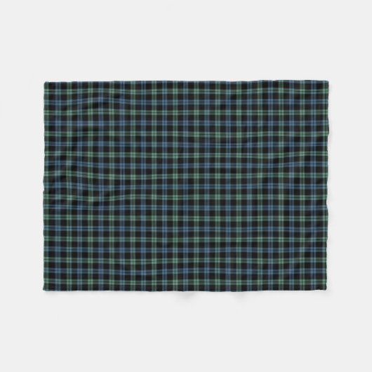 Lichtblauw en Groen Campbell Clan Oude Tartan Fleece Deken (Voorkant (Horizontaal))