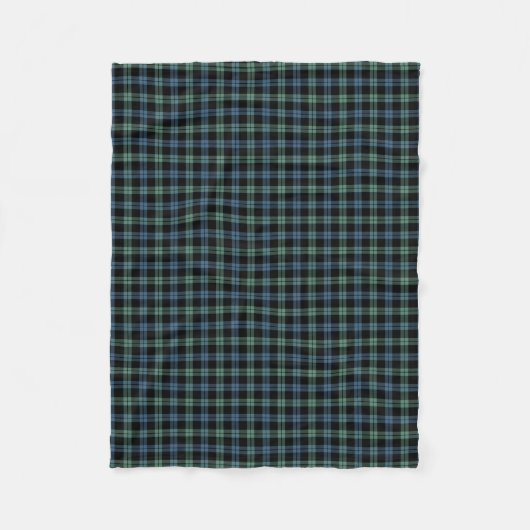 Lichtblauw en Groen Campbell Clan Oude Tartan Fleece Deken (Voorkant)