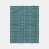 Lichtblauw en Groene Clan Irvine Tartan Fleece Deken (Voorkant)