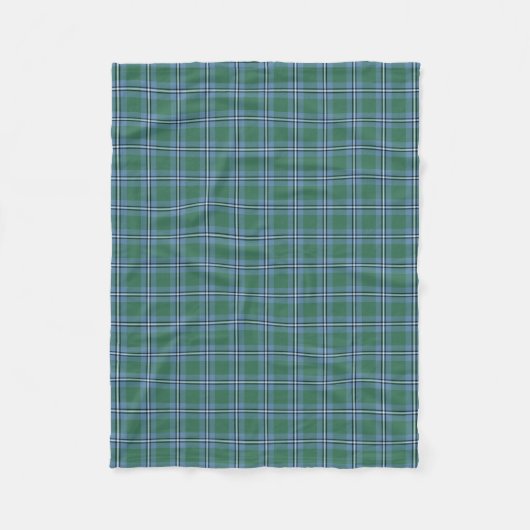 Lichtblauw en Groene Clan Irvine Tartan Fleece Deken (Voorkant)
