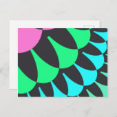 Lichtblauw en groene schalen briefkaart (Voorkant / Achterkant)