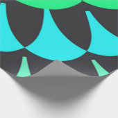 Lichtblauw en groene schalen cadeaupapier (Hoek)