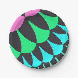 Lichtblauw en groene schalen papieren bordje