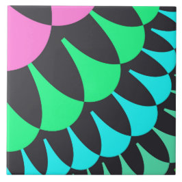 Lichtblauw en groene schalen tegeltje