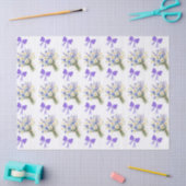 Lichtblauw en lavendel bloemengeschenk tissuepapier (Craft)