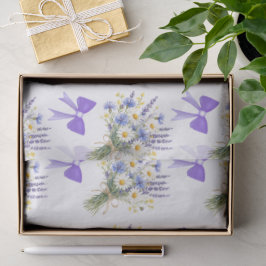 Lichtblauw en lavendel bloemengeschenk tissuepapier