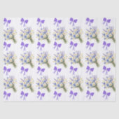 Lichtblauw en lavendel bloemengeschenk tissuepapier (Voorkant)