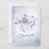 Lichtblauw en Lavendel bruiloft Kaart (Achterkant)
