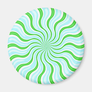 Lichtblauw en Limoen Psychedelic Stripe Magnet