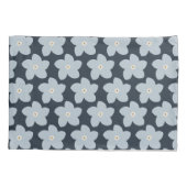 Lichtblauw en marineblauw retro bloem kussensloop (Achterkant)