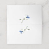 Lichtblauw en Navy Waterverf Bloemen | Plaatskaartje (Buitenkant ongevouwen)