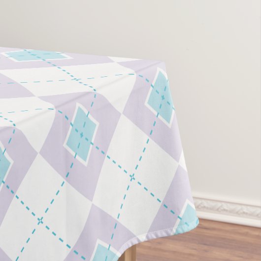 Lichtblauw en Paarse Argyle Tafelkleed (Voorbeeld)