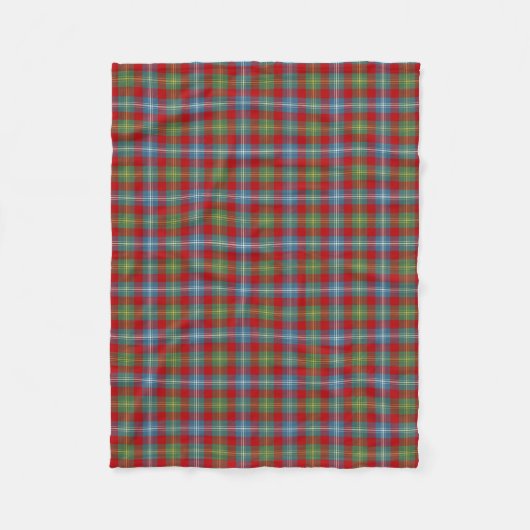 Lichtblauw en rood Foster Clan Ancient Tartan Fleece Deken (Voorkant)