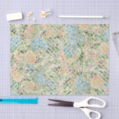 Lichtblauw en roze bloemen tissuepapier (Craft)