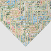 Lichtblauw en roze bloemen tissuepapier (Detail)